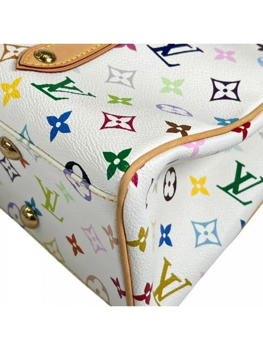 Louis Vuitton Handbag Aurelia MM Monogram Multicolor White Gold